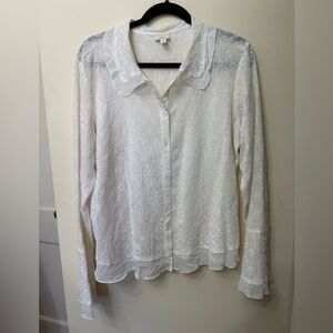 J. Jill / L tall / Cream Lace Blouse / Fairy / Vintage / Whimsigoth / Neutral